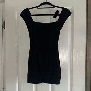 SHEIN Black Bodycon Jumpsuit Square Neck Cap Sleeve